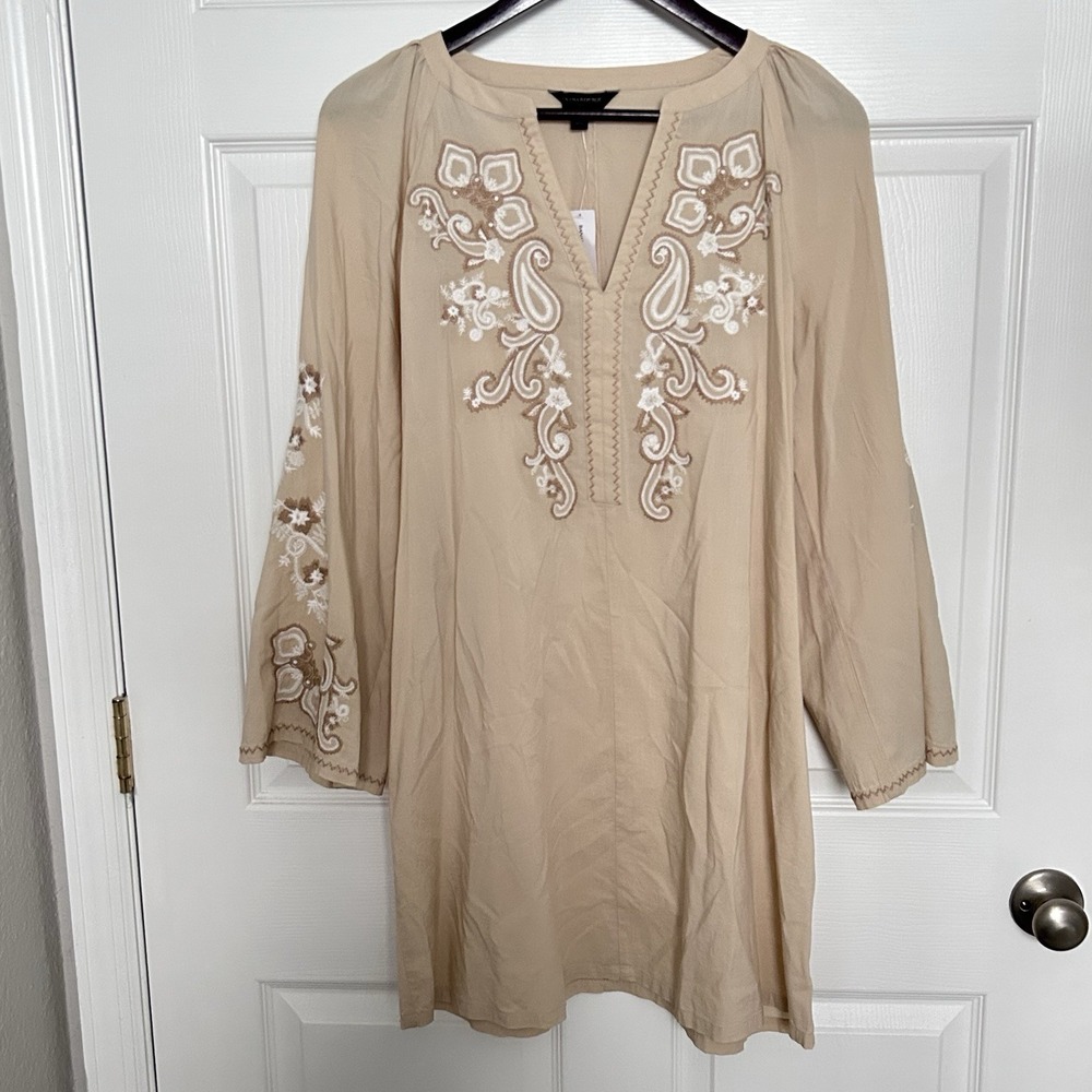 NWT BANANA REPUBLIC Embroidered Dress Size Medium $140 Beachy Boho Indie Relaxed